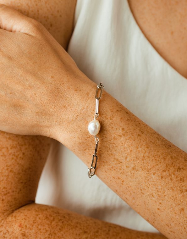 Silver Baroque Paperclip Bracelet