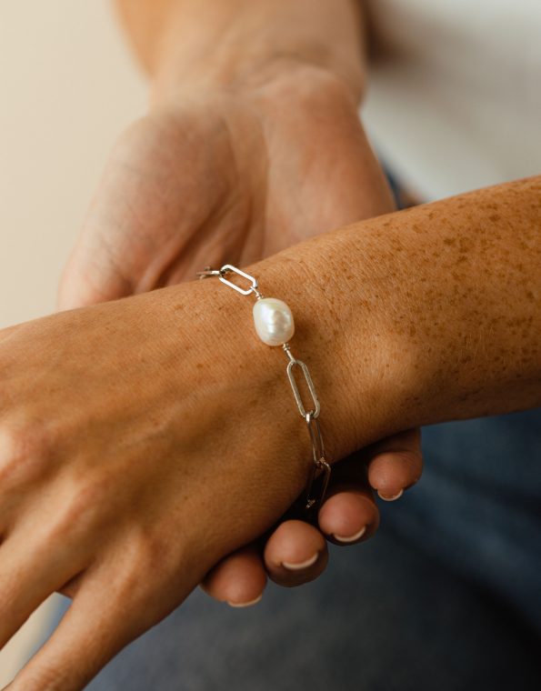Silver Baroque Paperclip Bracelet