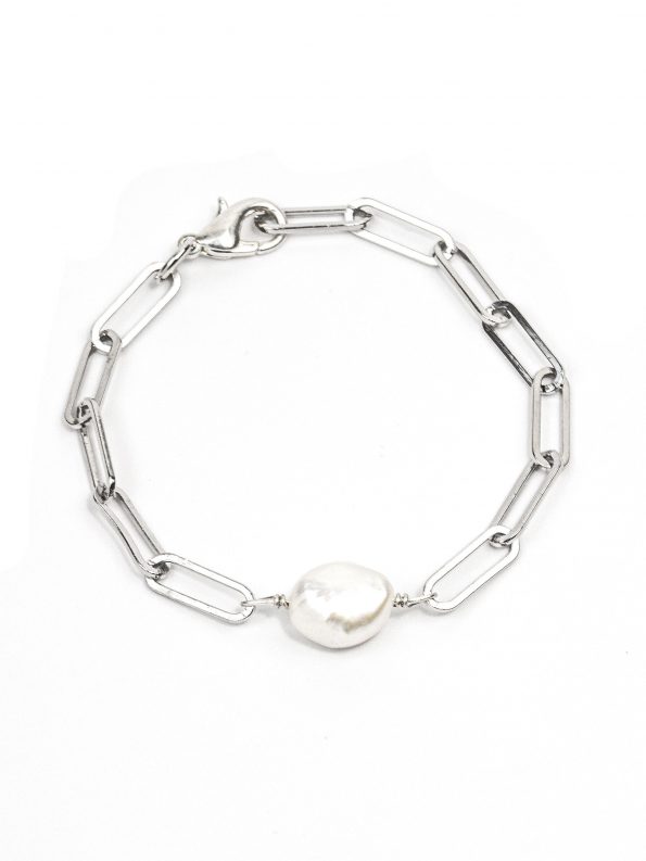 Silver Baroque Paperclip Bracelet
