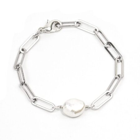 Silver Baroque Paperclip Bracelet