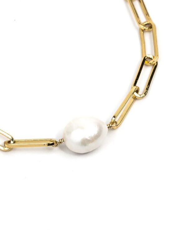 Gold Baroque Paperclip Bracelet