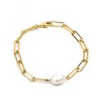Gold Baroque Paperclip Bracelet