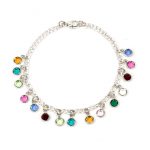 Silver Birthstone Drop Bracelet for Grandma