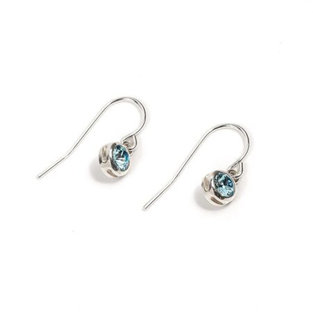 Bezel Birthstone Drop Earrings
