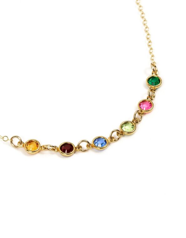 Golden Dainty Connected Birthstone Bracelet