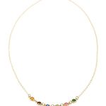 Golden Dainty Connected Birthstone necklace
