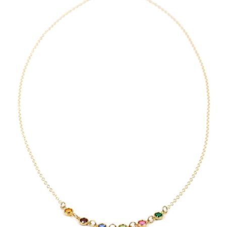 Golden Dainty Connected Birthstone Necklace