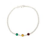 silver connected birthstone bracelet