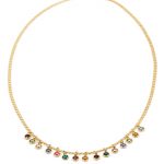Golden Birthstone Drop Necklace for Grandma