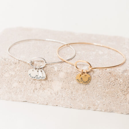 Personalized Mini Name Charm Hook Bangle