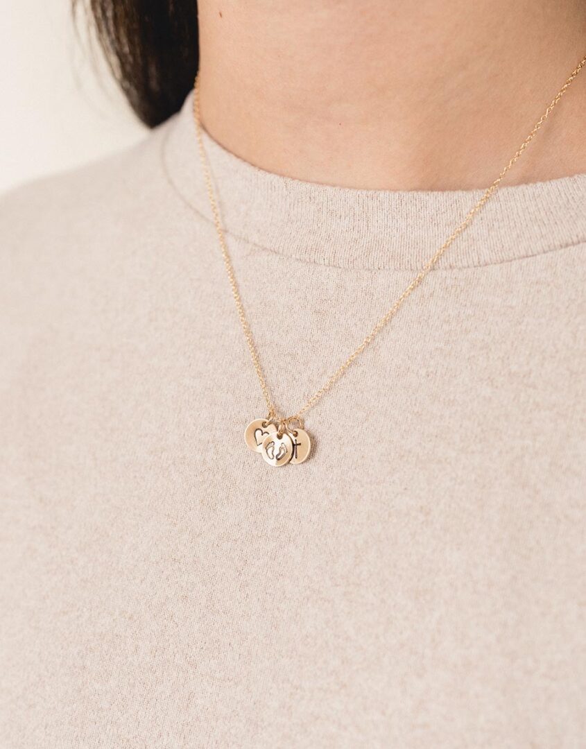 14k Gold Filled Baby Feet, Cross, Heart Charm For Bracelets & Necklaces