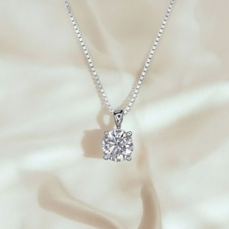 1 CTW Lab Grown Diamond Pendant Sterling Necklace