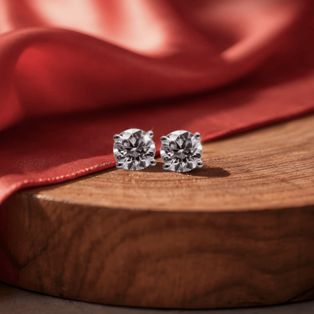 1/2 CTW Lab Diamond Stud Sterling Silver Earrings