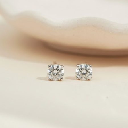 1 CTW Lab Diamond Stud Sterling Silver Earrings