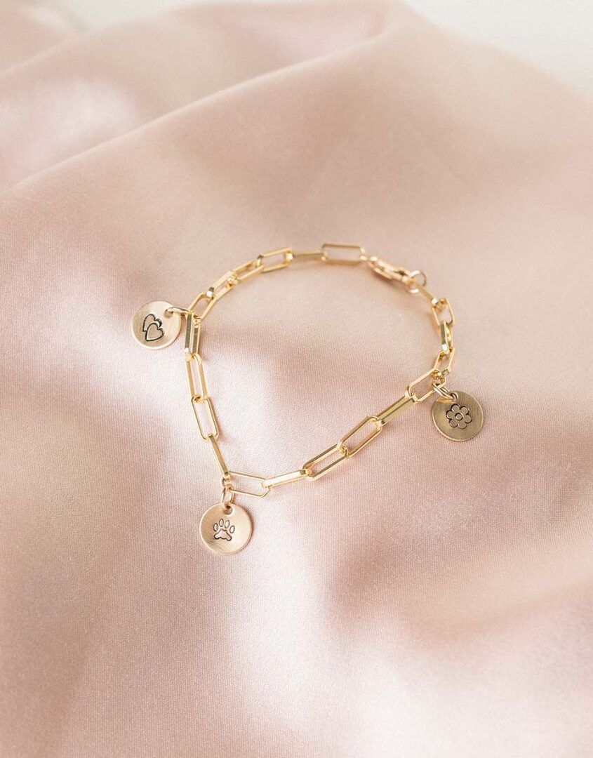 14k Gold Filled Double Heart Charm For Bracelets & Necklaces | Gift For Her