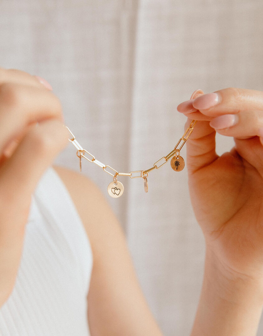 14k Gold Filled Double Heart Charm For Bracelets & Necklaces | Holiday Gift For Her