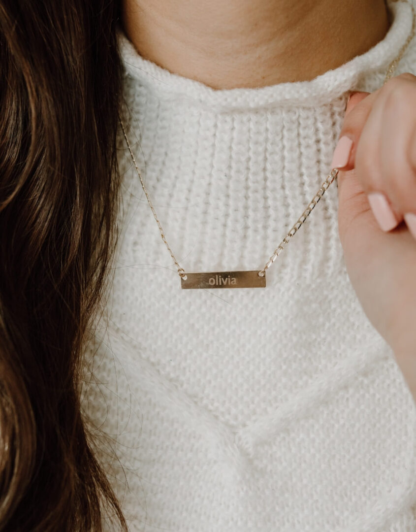 Engraved Gold-Filled Name Bar Necklace