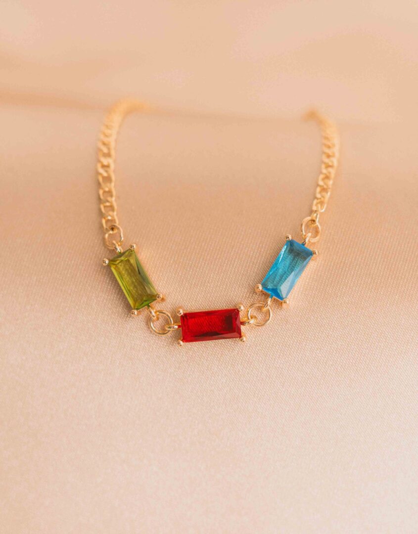 Family Birthstone Baguette Bracelet For Moms & Grandmas
