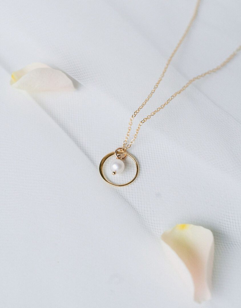 Gold Dainty Pearl Drop Necklace
