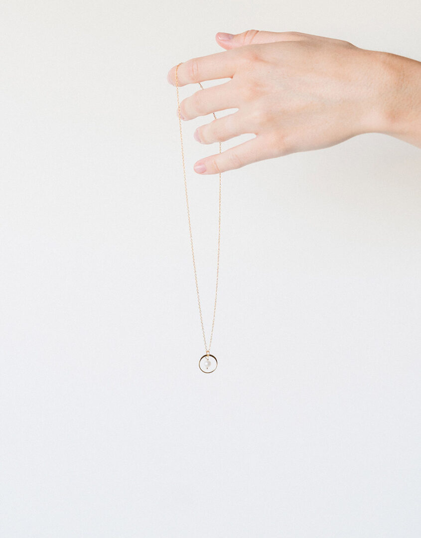 Gold Dainty Pearl Drop Necklace