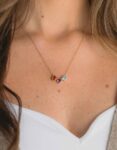 Golden Birthstone Dainty Heart Necklace
