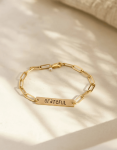 Handstamped Golden Paperclip Bracelet – Image 1