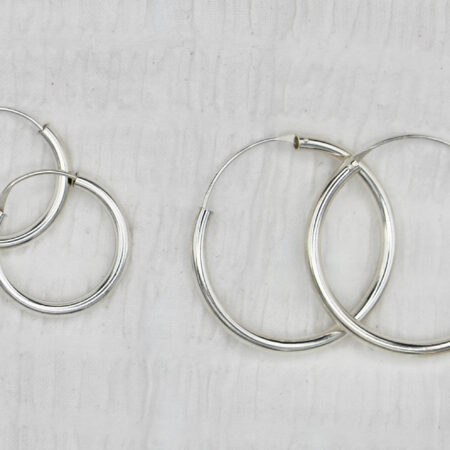 Silver Continuous Large Hoop Earrings