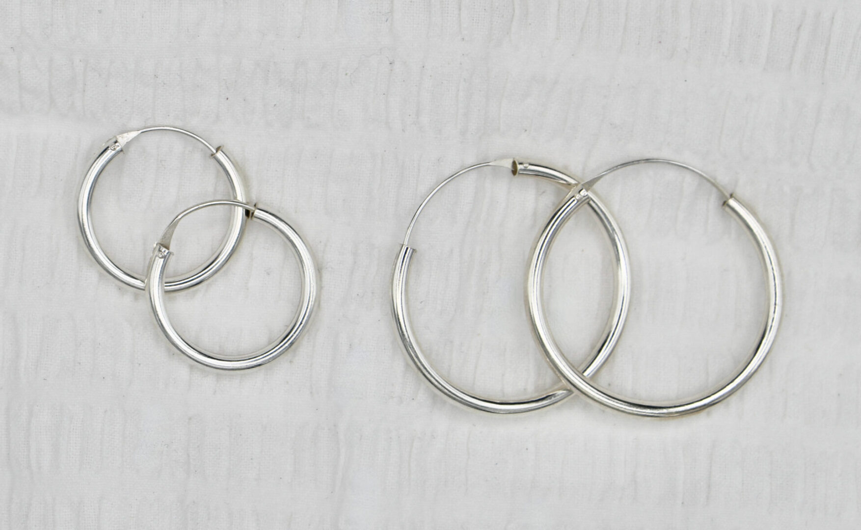 Silver Continuous Hoop Earrings