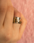Initial & Heart Spinner Ring in Silver & Gold