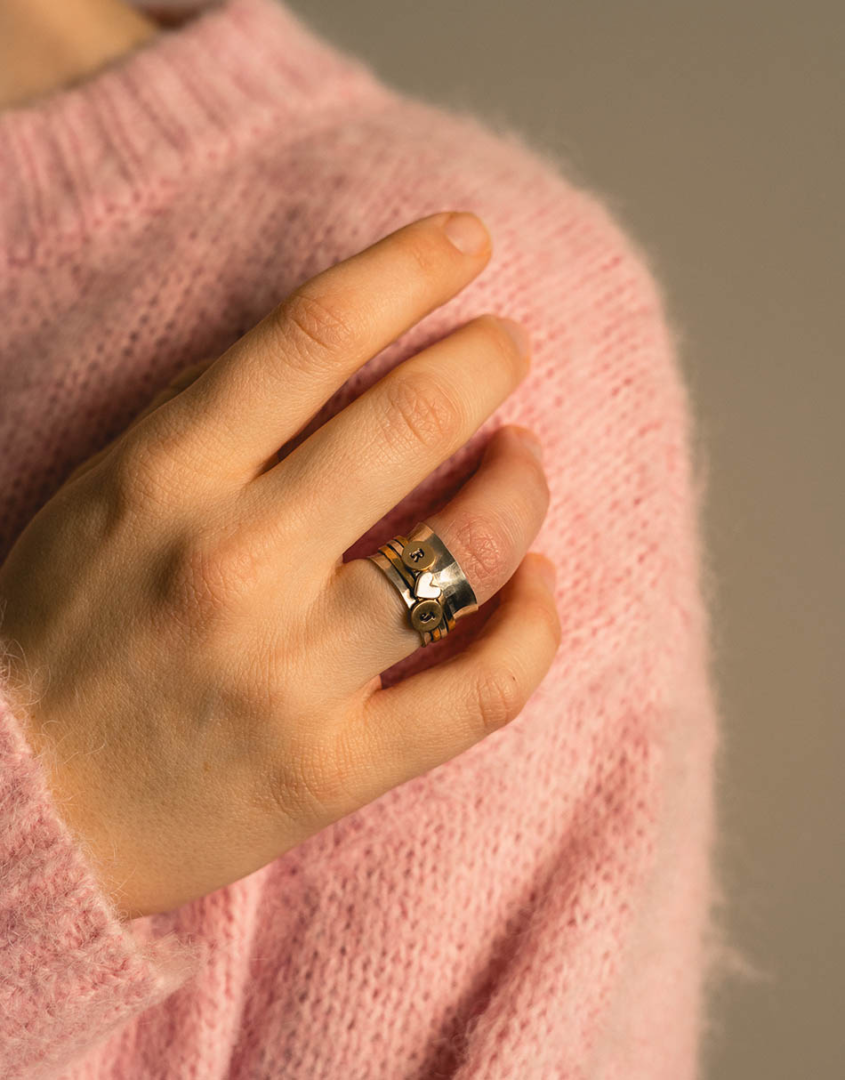 Initial & Heart Spinner Ring | Perfect Gift For Women