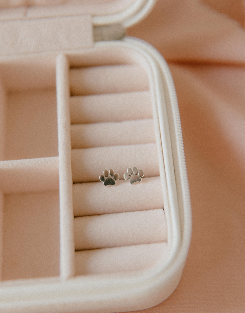 Love Has Four Paws Sterling Silver Earrings For Pet Lovers