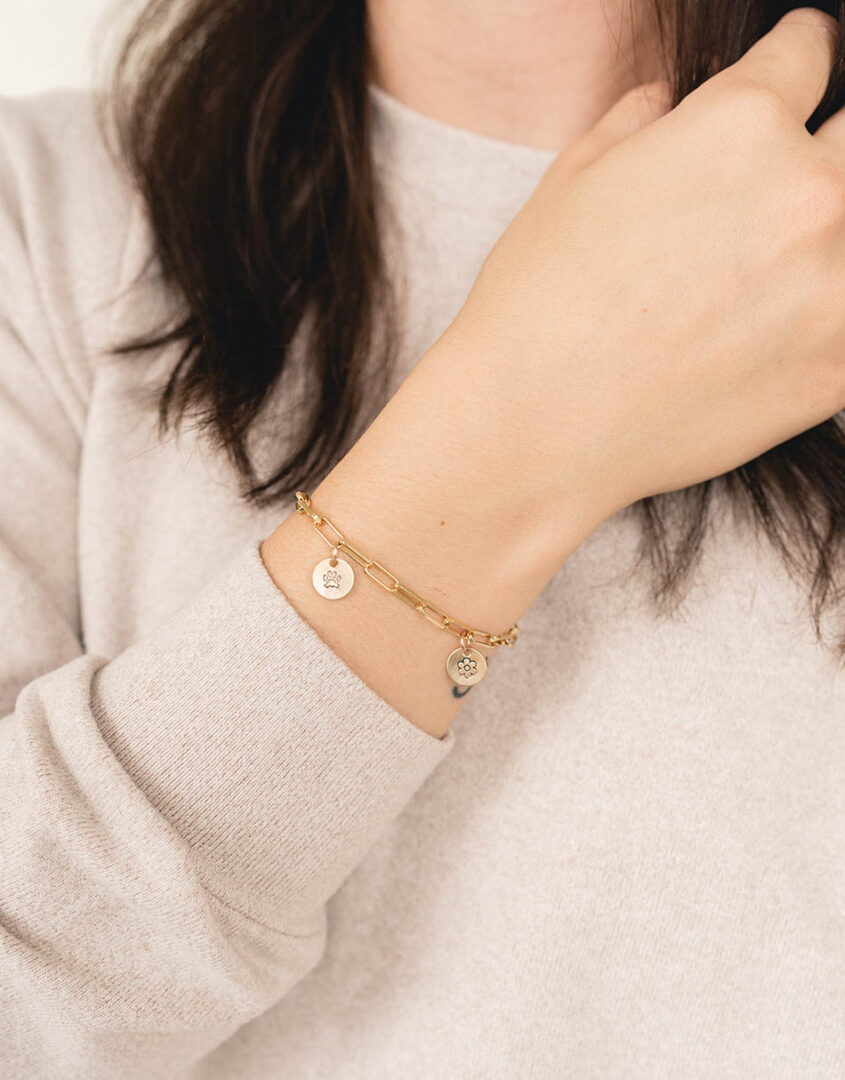 14k Gold Filled Paw Charm For Bracelets & Necklaces