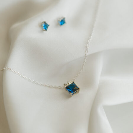 Birthstone Solitaire Necklace and Earring Set