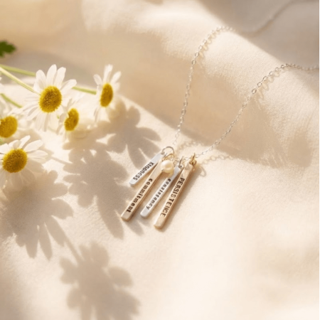 Skinny Rectangle Charm Necklace