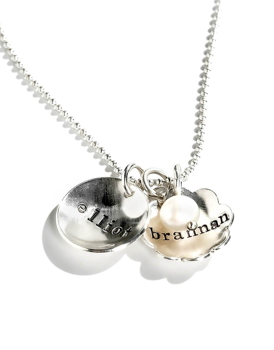 A Flower And A Circle Sterling Silver Necklace