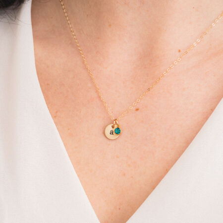Dainty Gold-Filled Initial & Birthstone Necklace