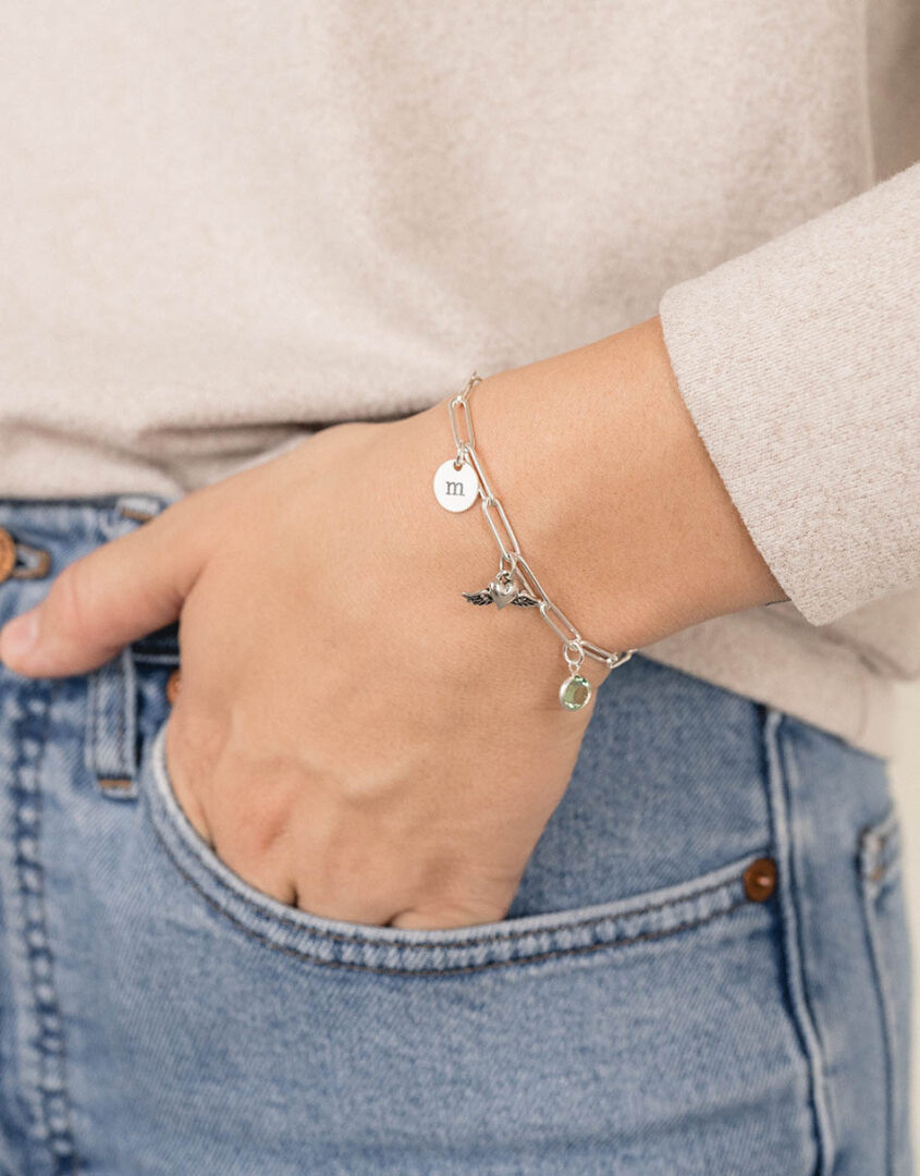 Sterling Silver Heart with Wings a la carte Charm For Bracelets & Necklaces | Charms For Her