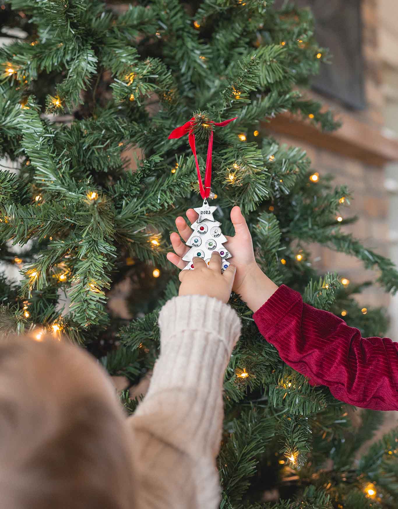 Christmas Ornaments with Kids Names & Birthstones