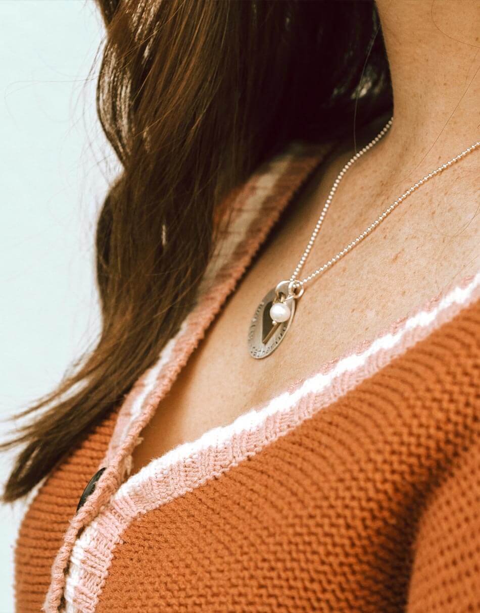 sterling silver name necklace with heart for mothers