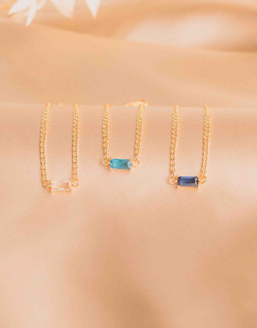 Golden Birthstone Baguette Bracelet | Perfect Gift For Grandma