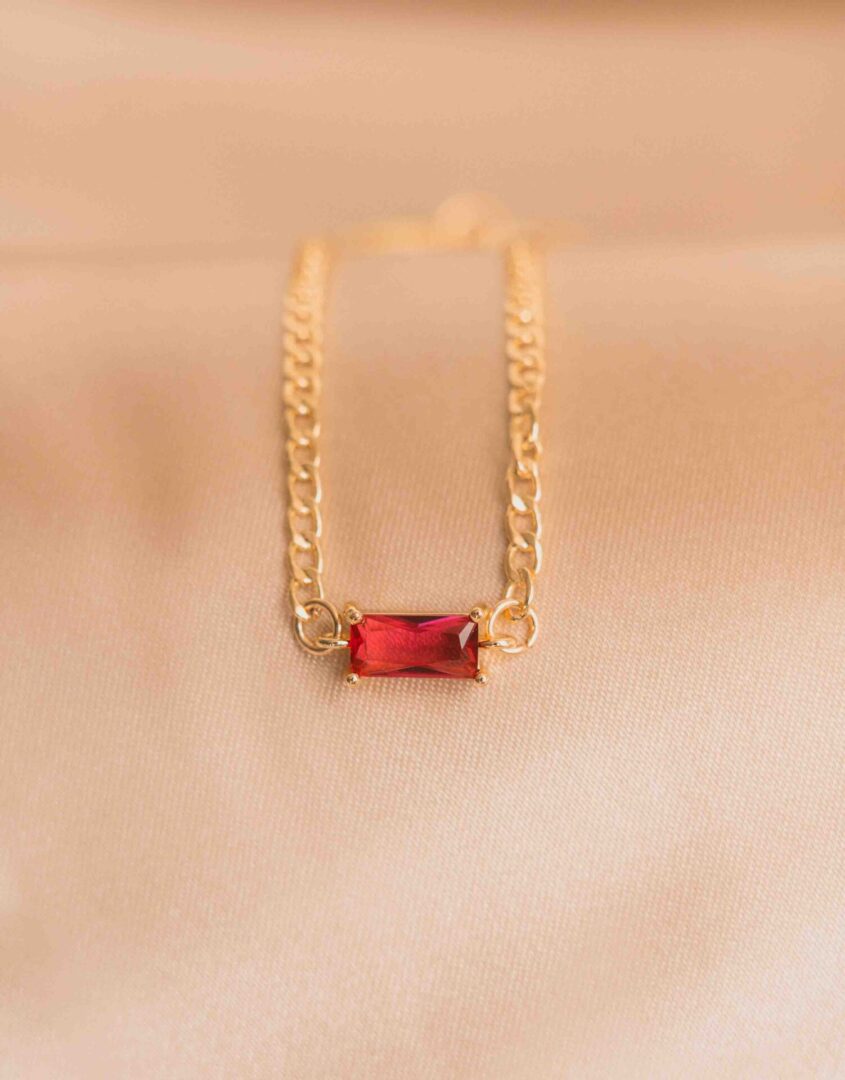Golden Birthstone Baguette Bracelet | Perfect Gift For Women