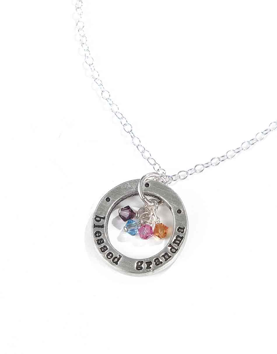 Blessed Grandma With Birthstones Necklace
