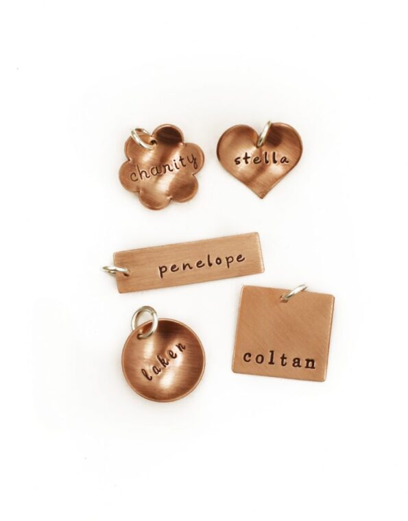 Copper Charms Personalize your necklace by adding these hand stamped copper charms. Perfect gift for mom, wife, daughter, friend