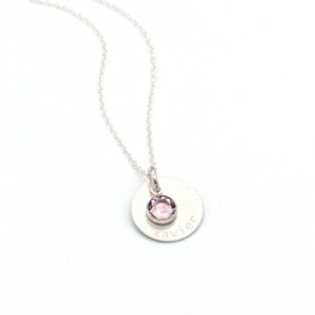 Engraved Dainty Drop Sterling Silver Necklace