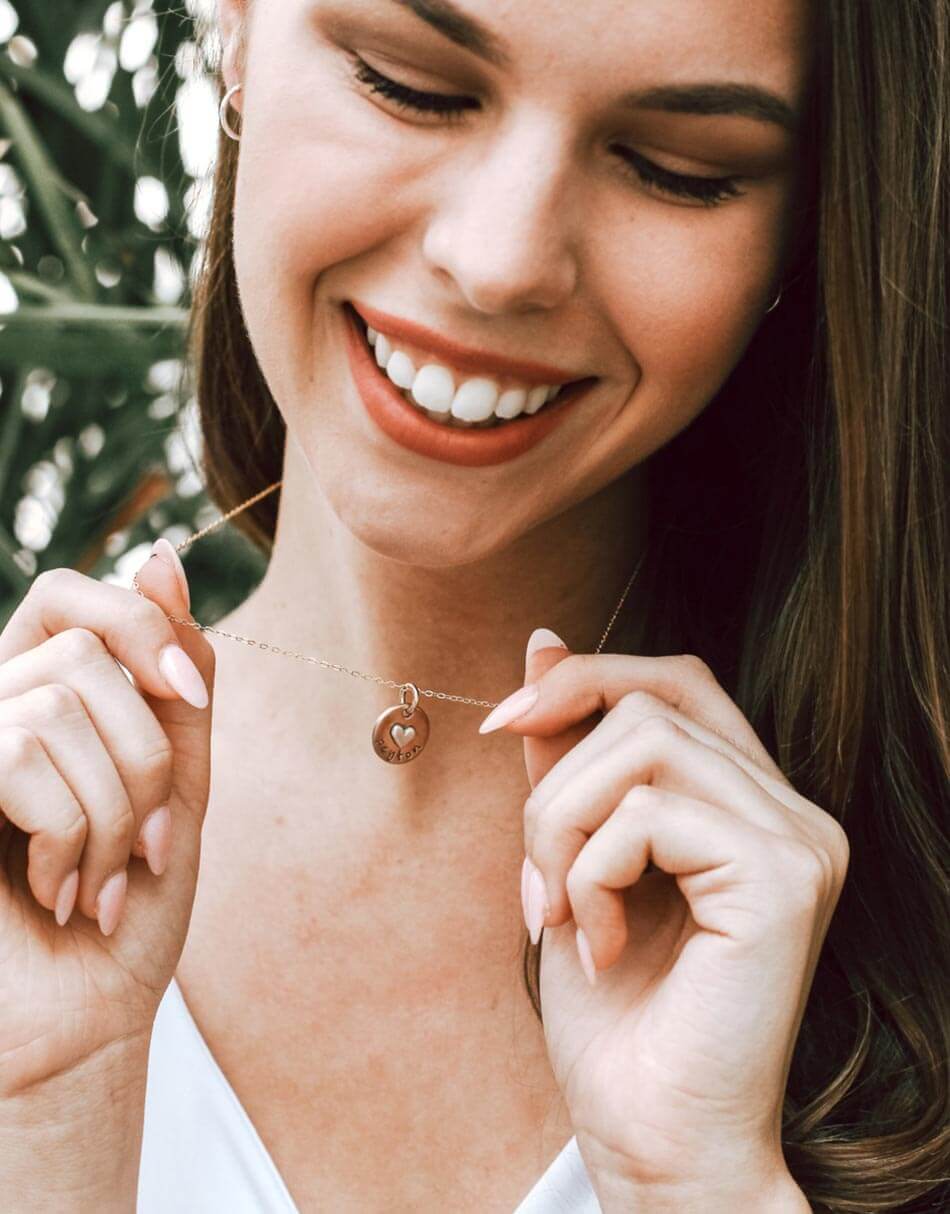 A mixed metal personalized name necklace