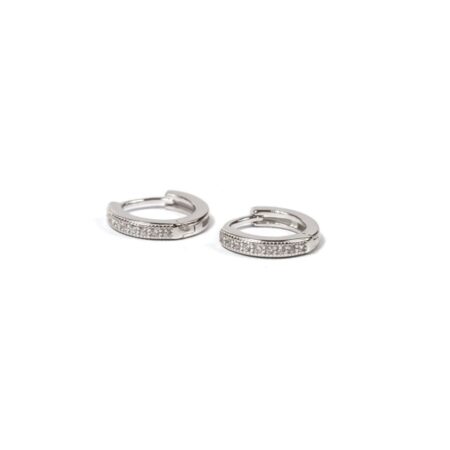 Dainty Silver CZ Huggie