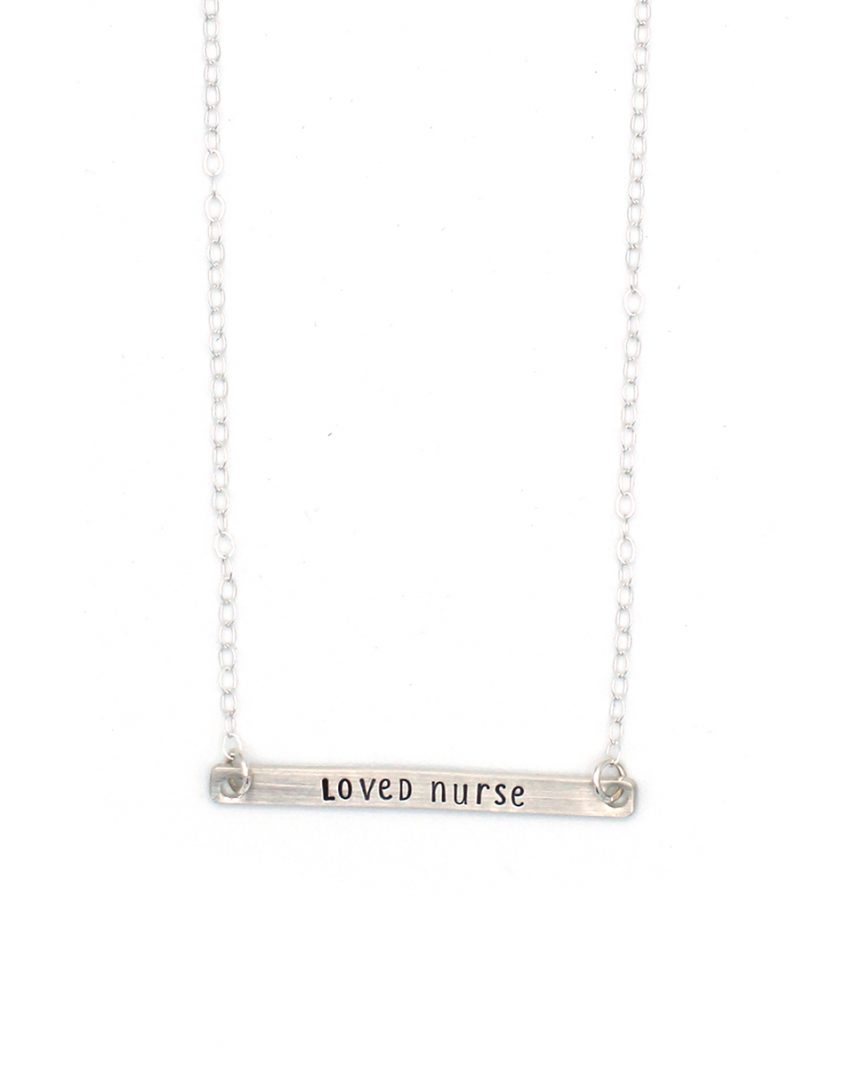 A Sterling silver personalized name bar necklace
