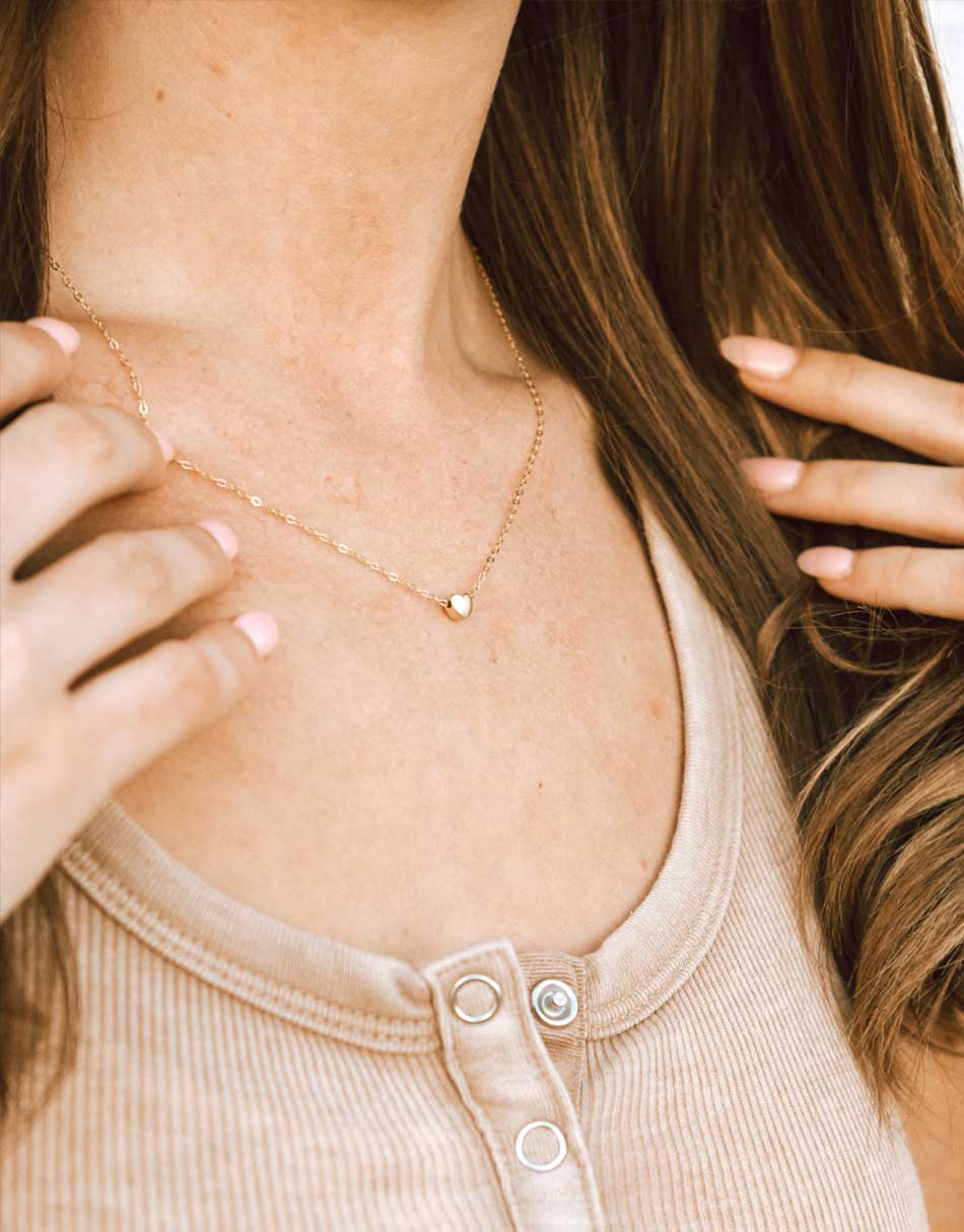 A silver or gold-plated puffy heart. Perfect gift for your co-worker, sister-in-law, or best friend
