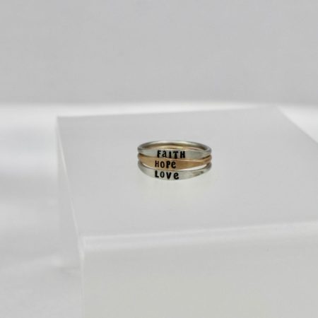 Faith Hope Love Sentiment Ring Set