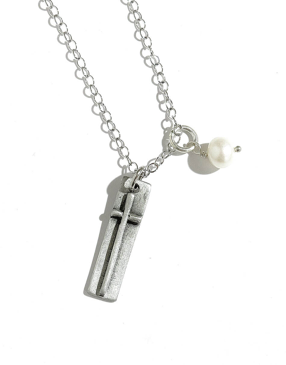 Hand crafted fine pewter charm with faith written on one side and a cross on the other. Great gift for a friend